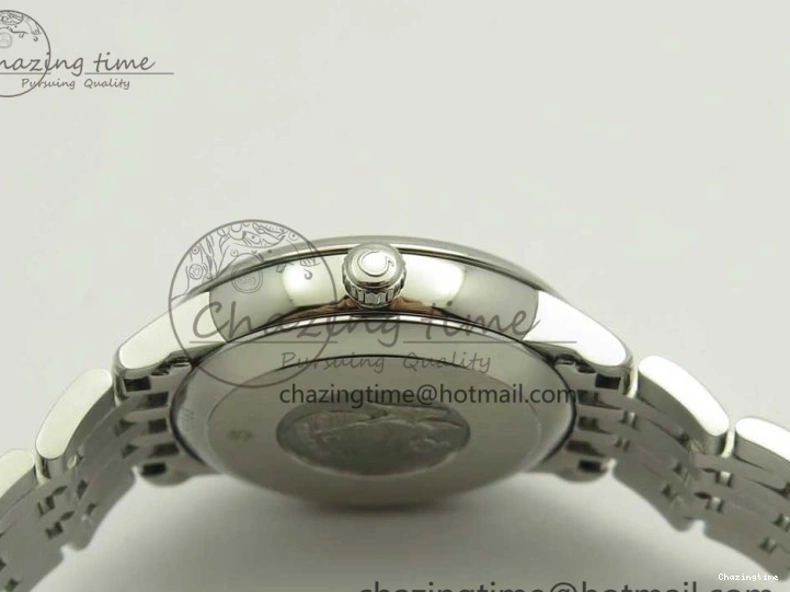 0105 TopPick De Ville Prestige Ladies 32.7mm SS MKF 1:1 Best Edition Blue Dial Diamonds Markers on SS Bracelet MIYOTA 7972